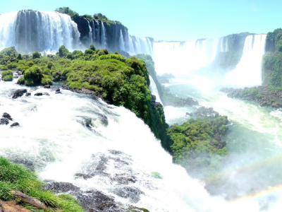 водопады игуасу, радуга, панорама