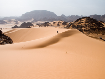 песок, человек, дюны, пустыня