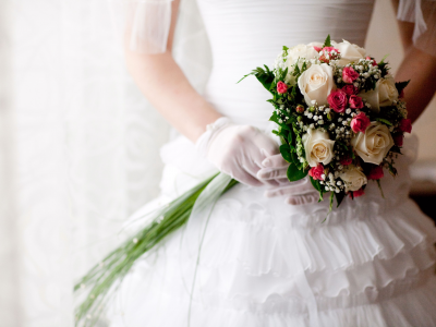 розы, Обои wedding, roses, белое, свадьба, платье, букет