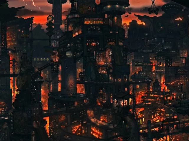 ночь, город