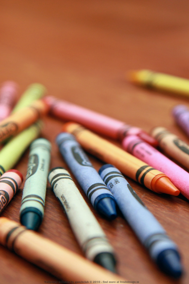 карандаши, стол, разноцветный