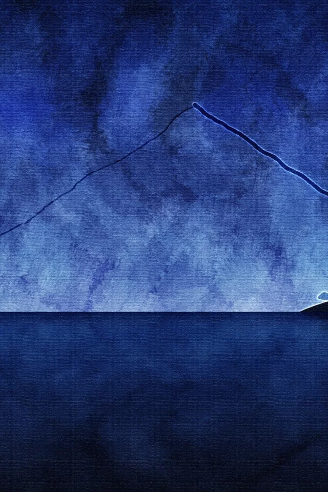 рисунок, месяц, рыбак