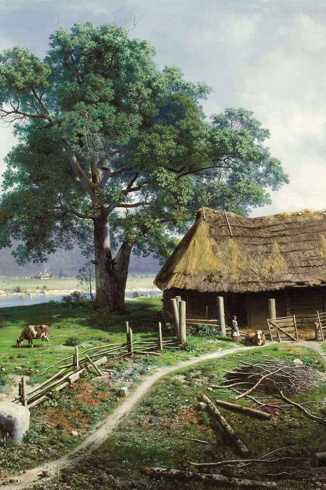 крестьянская, усадьба, клодт, картина