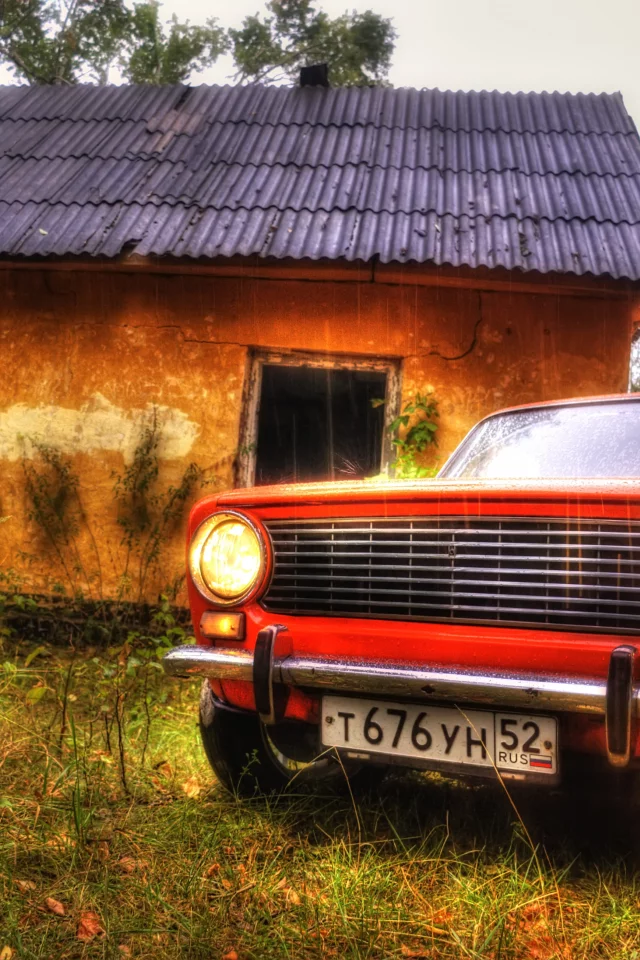 машины, ваз, лес, дом, hdr, авто, автомобили