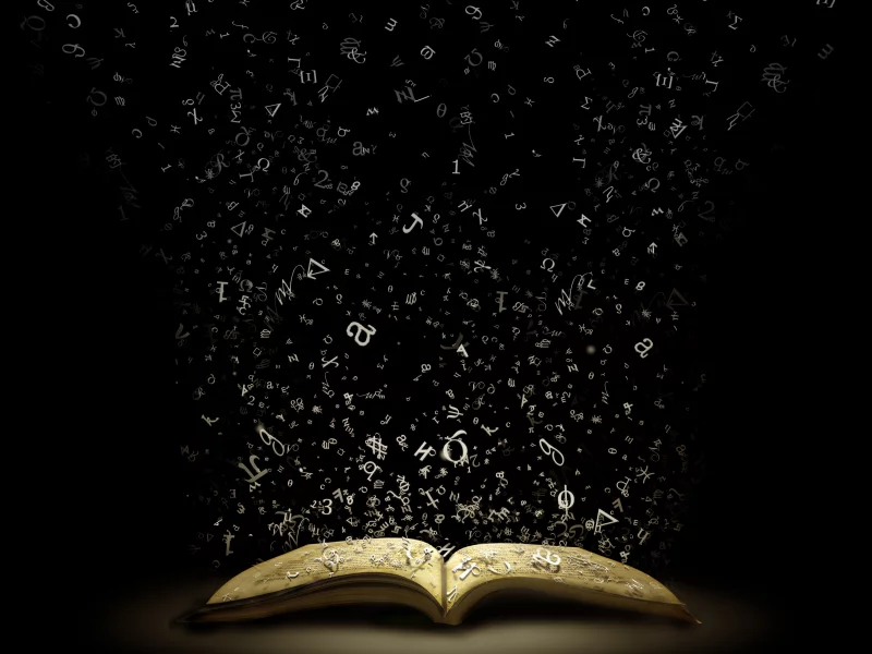 буквы, книга, страницы, воздух