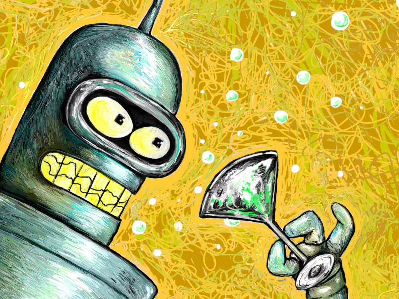 bender, обои, futurama