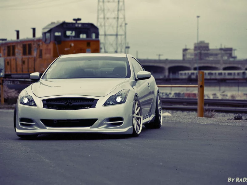Инфинити, автомобили, Vossen wheels, поезд, дорога, жд, авто, машины