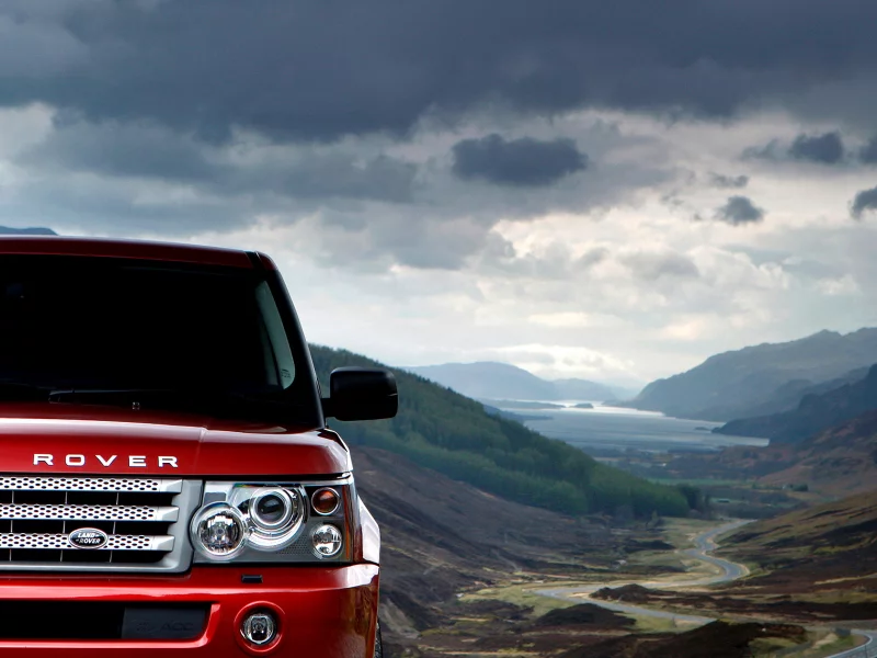 land rover, range rover sport, автомобили, машины, горы, небо, красный, авто, облака