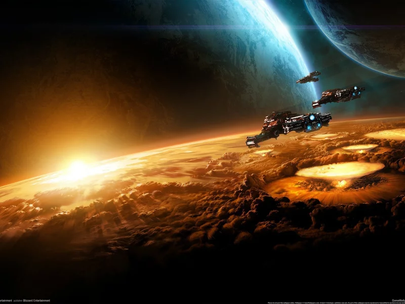 starcraft 2, космос, battlecruiser