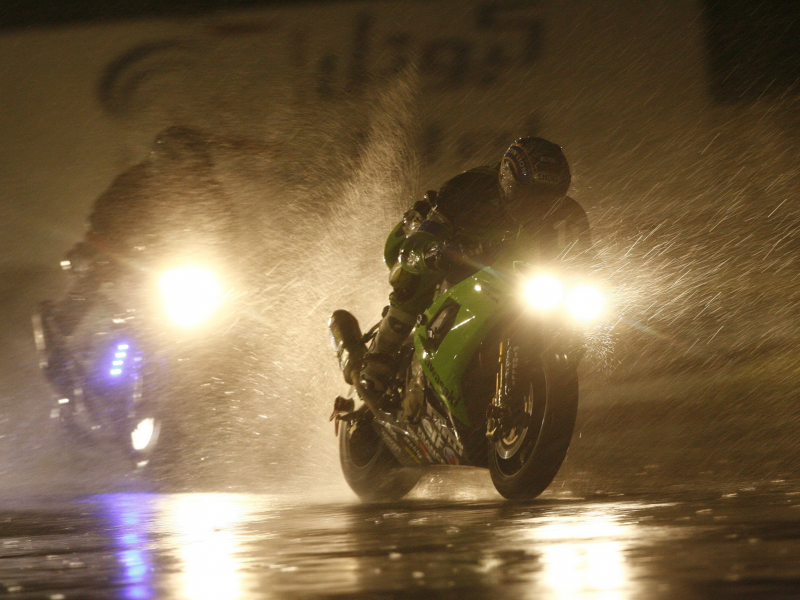 автомобили, мотоцикл, машины, Ninja, ZX-10R, дождь, Kawasaki, ночь, авто