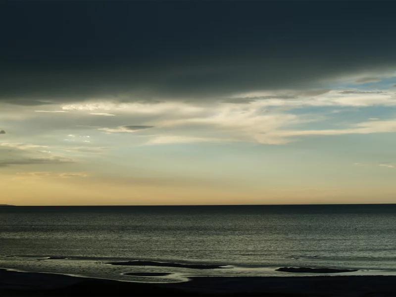 небо, облака, море