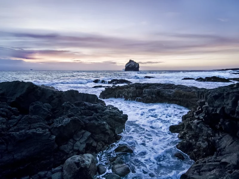 вода, небо, горизонт, камни, море