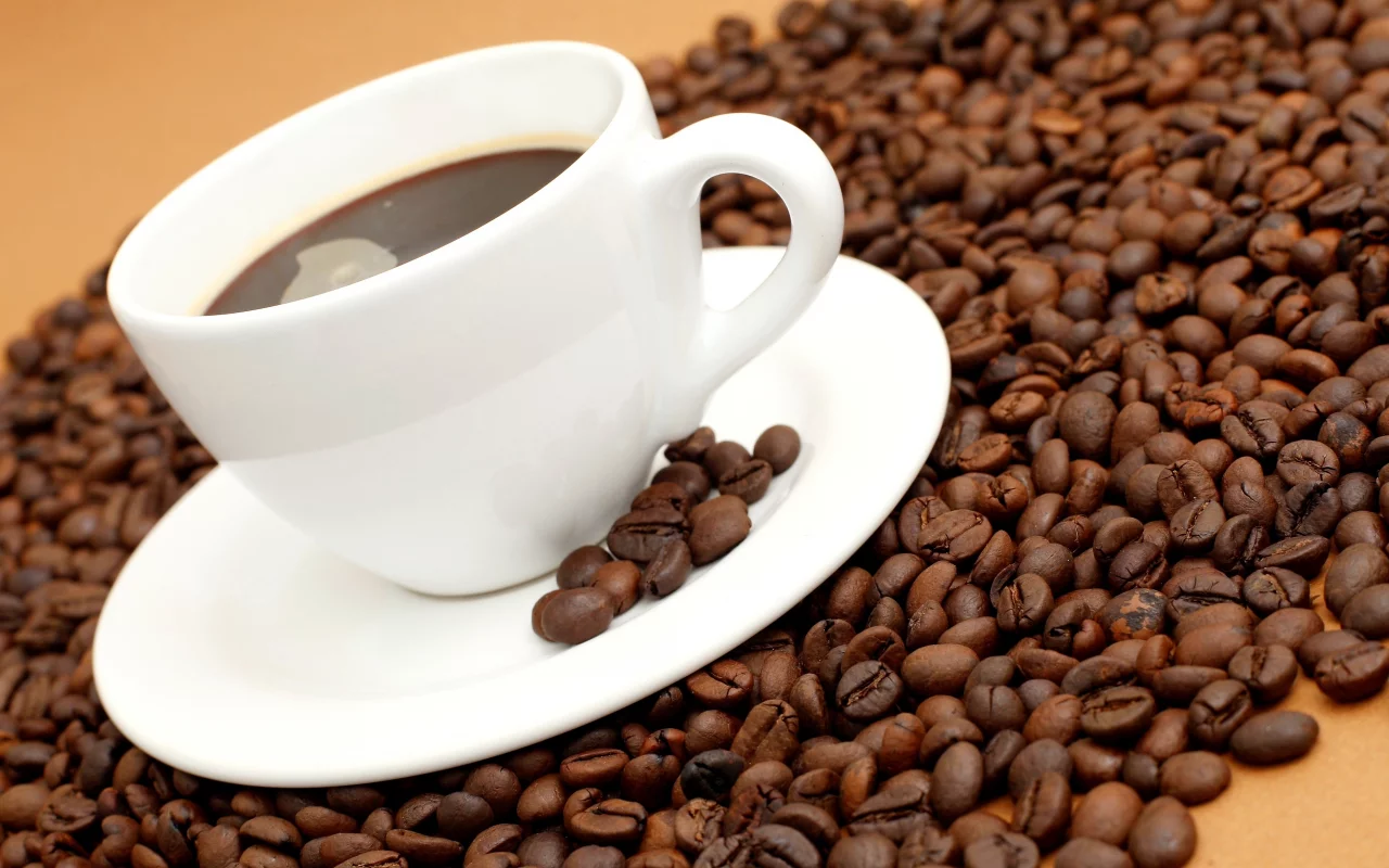 coffee, чашка, Кофе, блюдце, зерна, белая