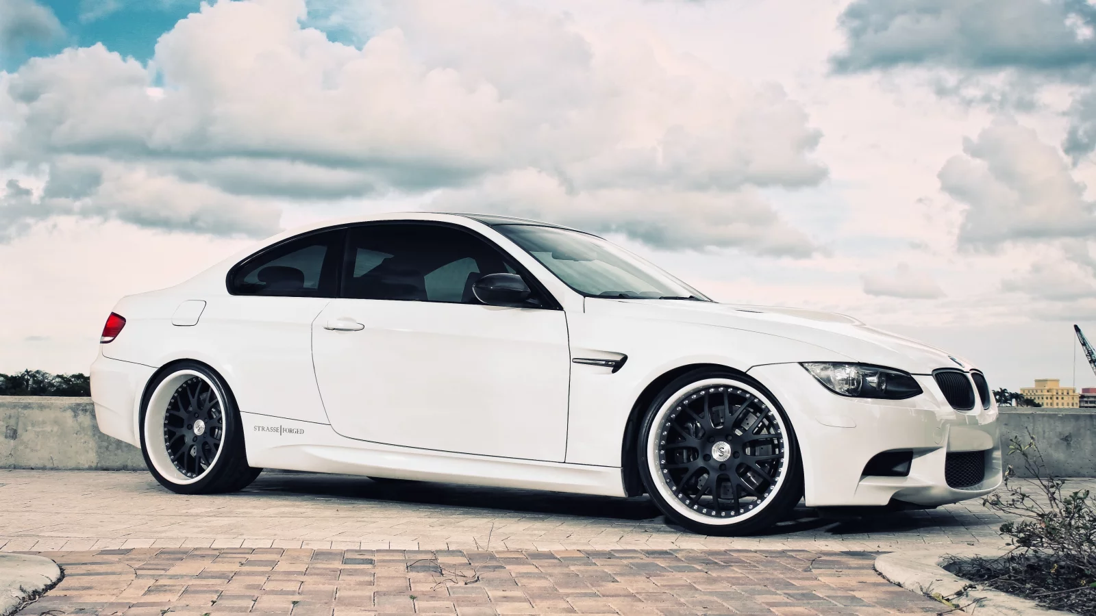 облака, бмв, e92, m3, Bmw, white, небо, белый