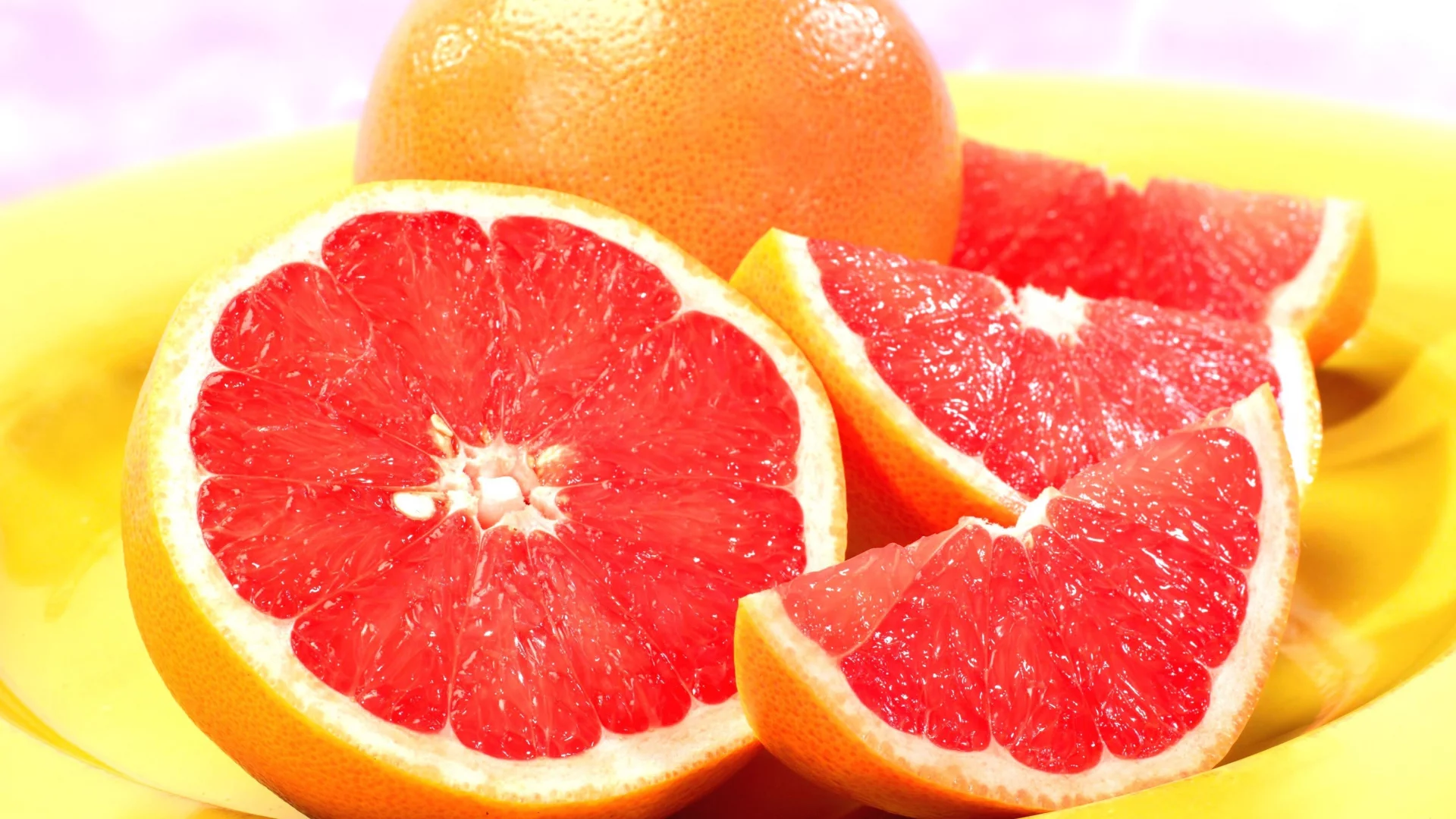 фрукт, грейпфрут, Grapefruit, тарелка