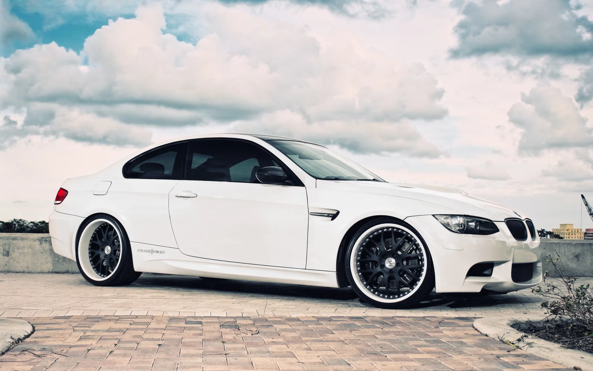 облака, бмв, e92, m3, Bmw, white, небо, белый