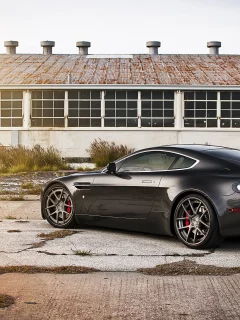 задняя часть, астон мартин, vantage, чёрный, black, Aston martin, v8