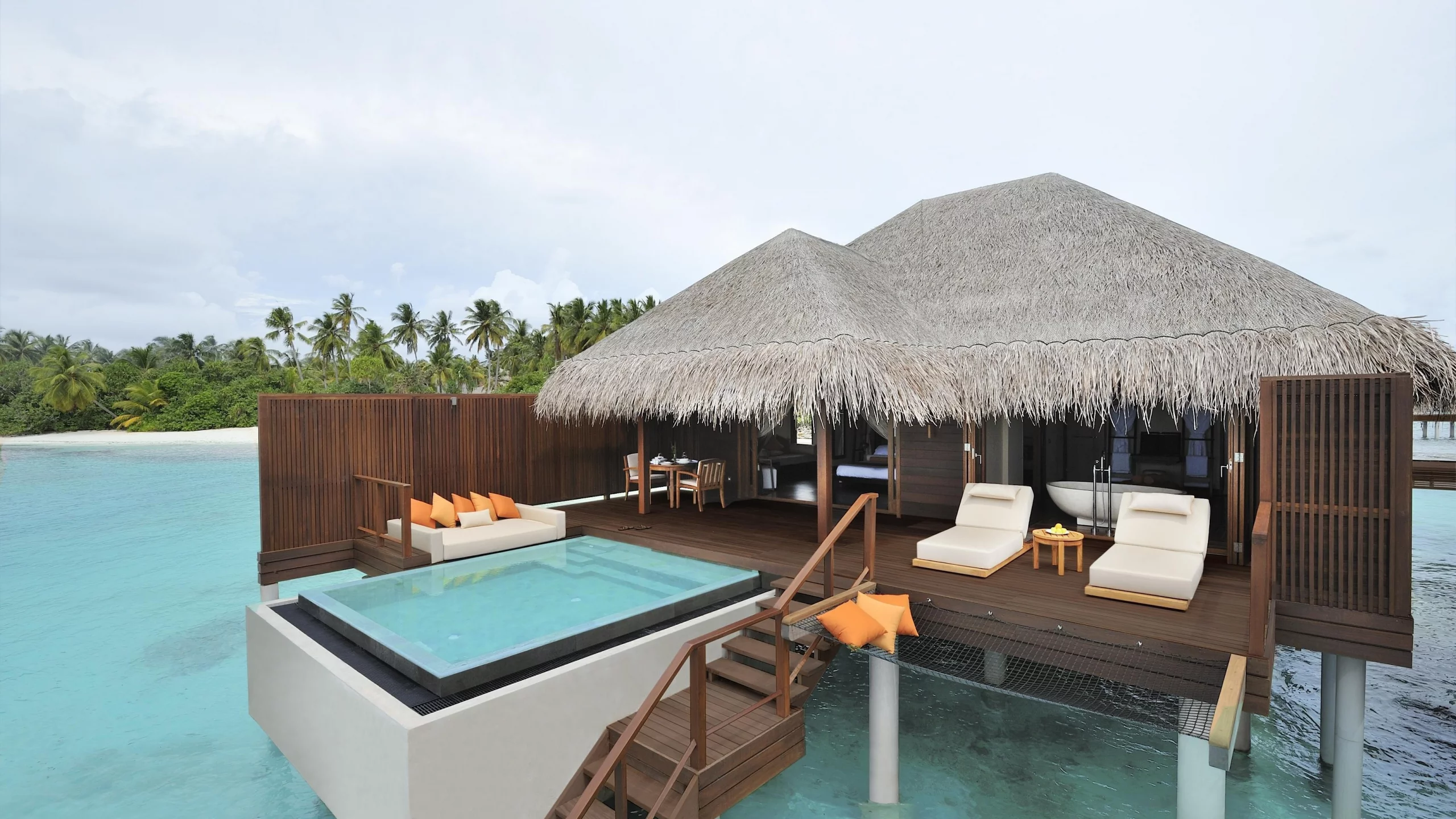 диван, океан, отель, бассейн, Ayada maldives