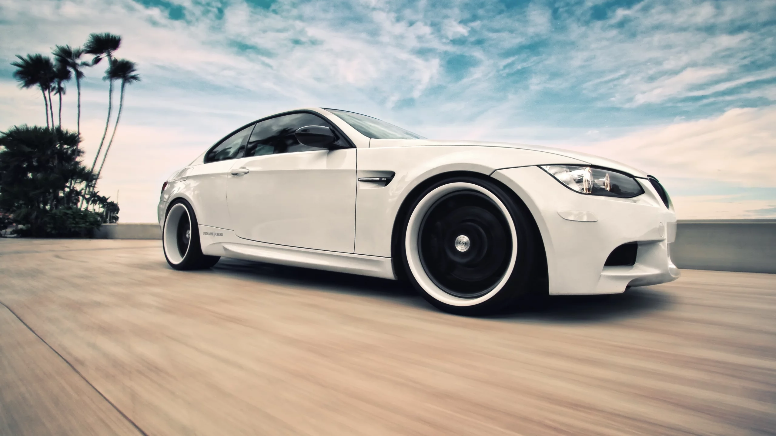 белый, скорость, облака, e92, Bmw, white, m3, небо, бмв