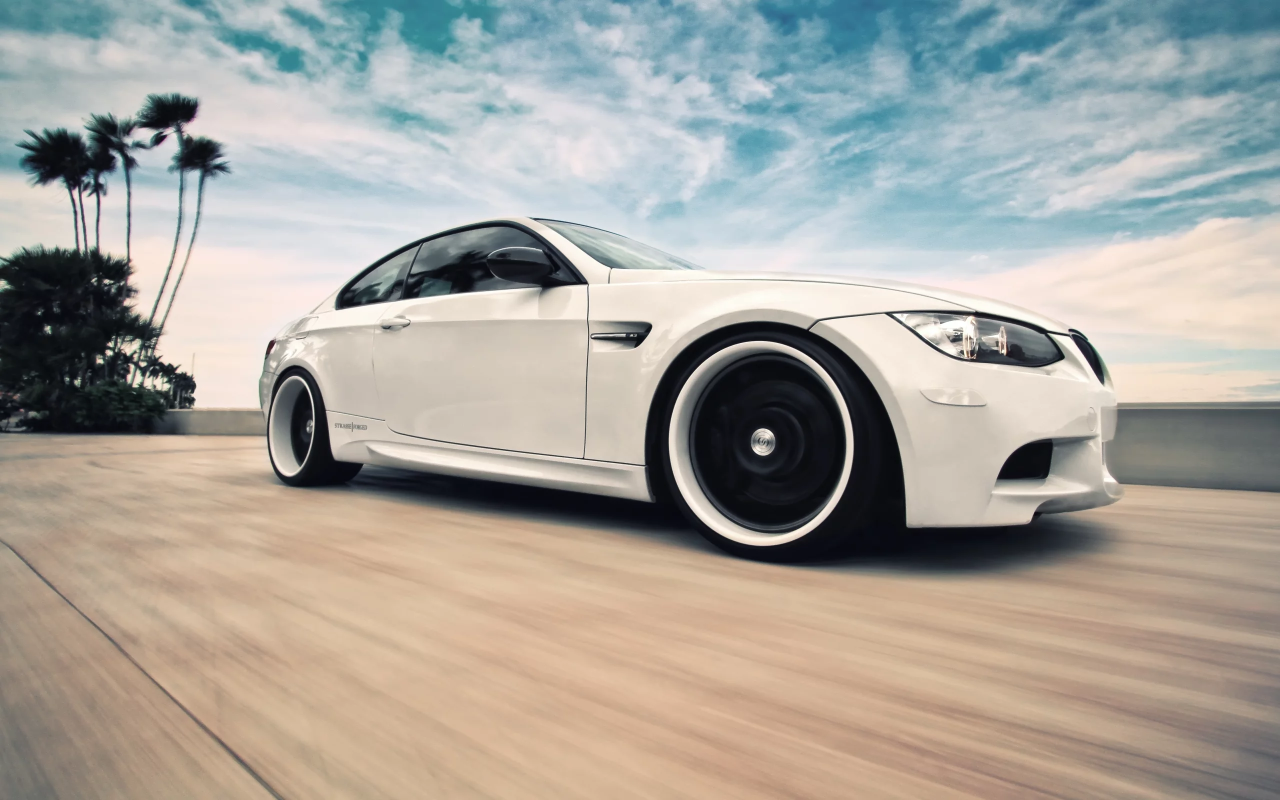 белый, скорость, облака, e92, Bmw, white, m3, небо, бмв