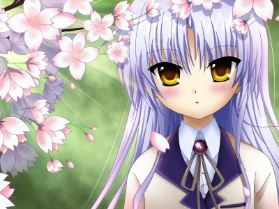 ангел, сакура, ангельские ритмы, angel beats!, anime, tenshi, аниме, канаде тачибана, kanade tachibana