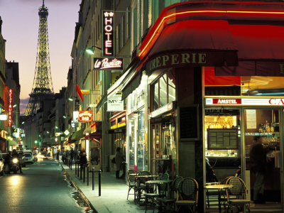 paris wallpapers, france, Париж, франция, вечер, улочка