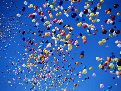 Небо, разноцветные, воздушные шары, шарики