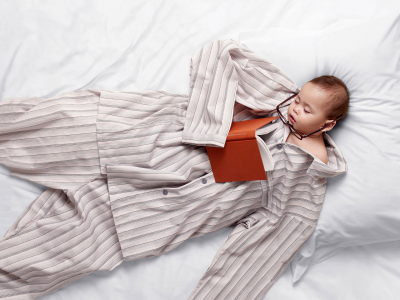 пижама, сон, книга, очки, ребенок, постель
