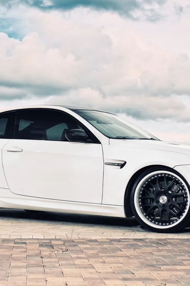 облака, бмв, e92, m3, Bmw, white, небо, белый