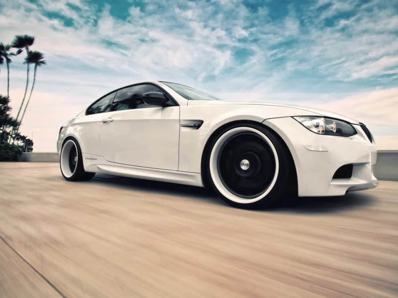 белый, скорость, облака, e92, Bmw, white, m3, небо, бмв