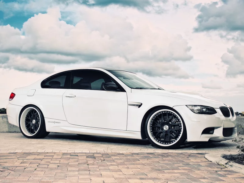 облака, бмв, e92, m3, Bmw, white, небо, белый