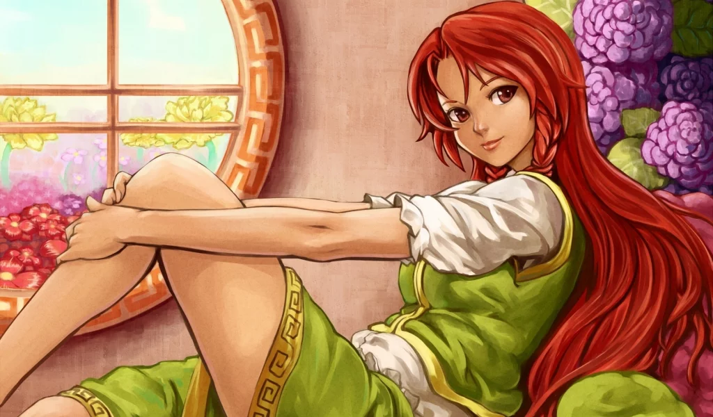 hong meiling, touhou, девушка, арт, shiba murashouji