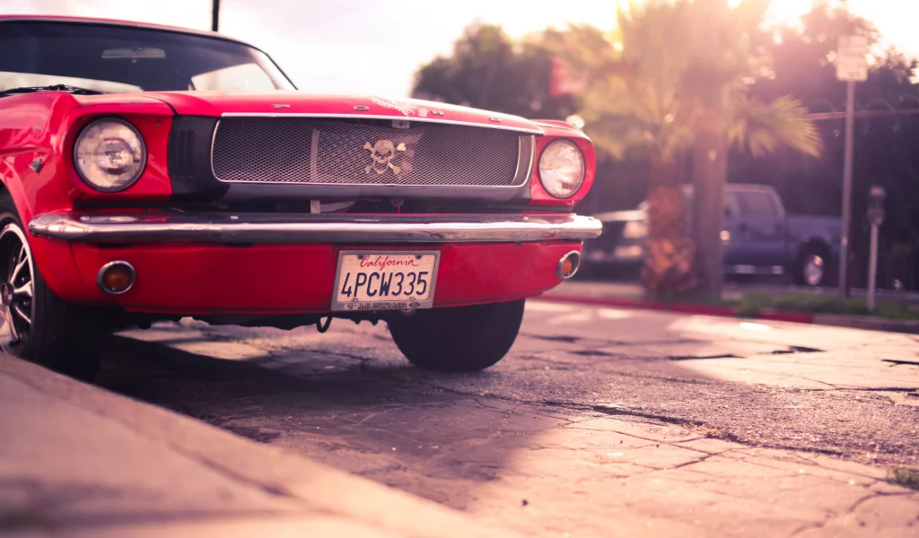 ford, red, mustang