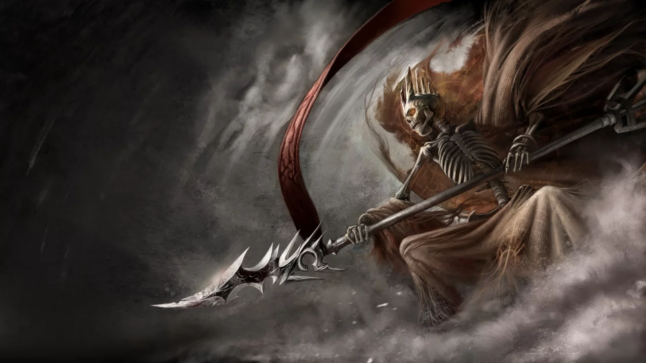лич, копье, the dark eye, demonicon, скелет, посох