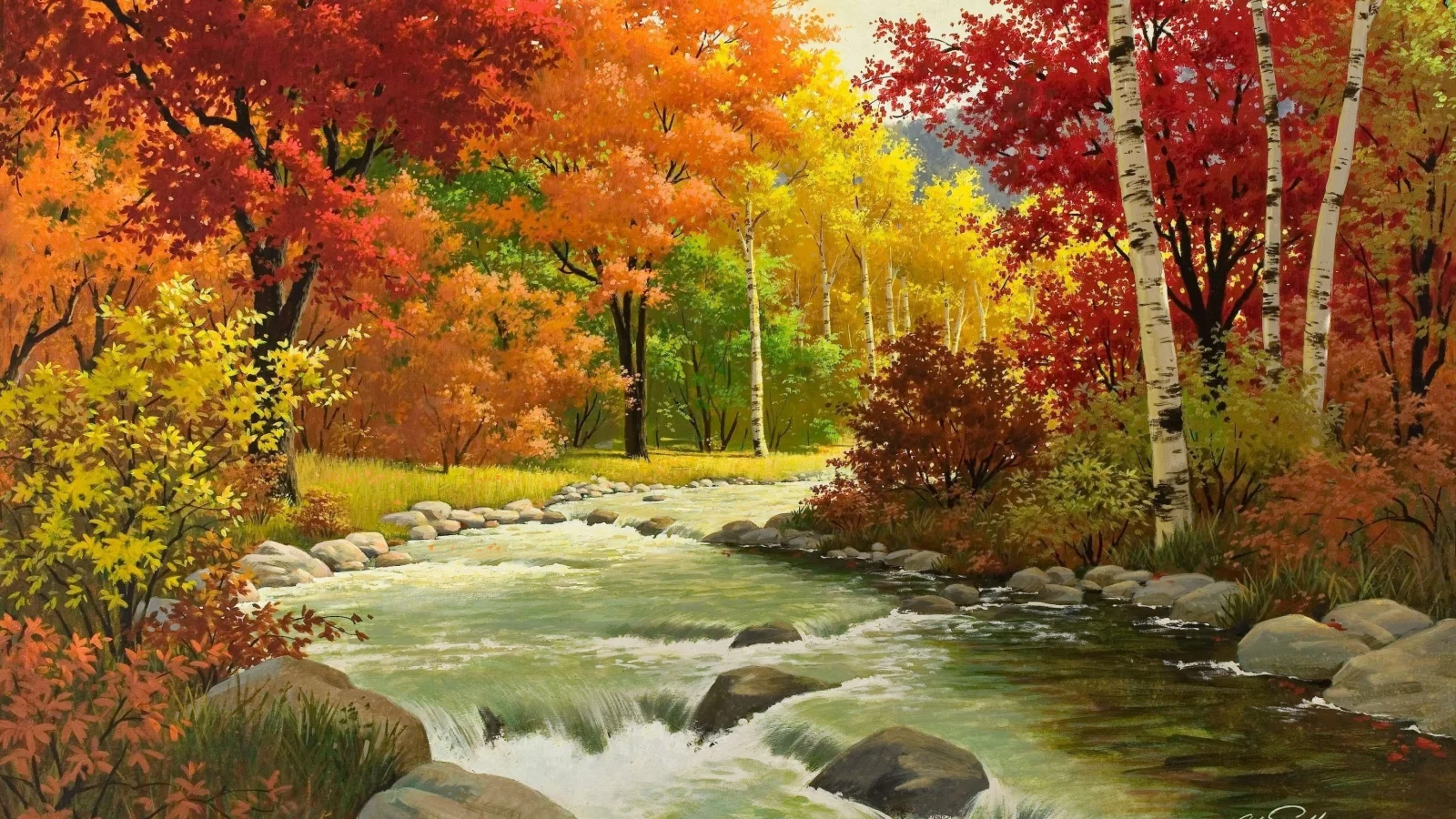 лес, картинка, arthur saron sarnoff, природа
