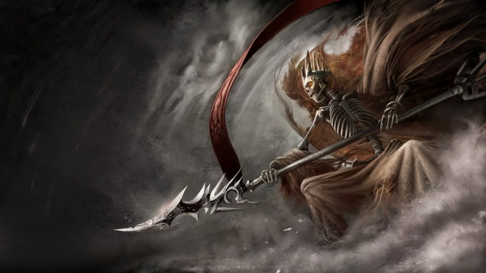 лич, копье, the dark eye, demonicon, скелет, посох