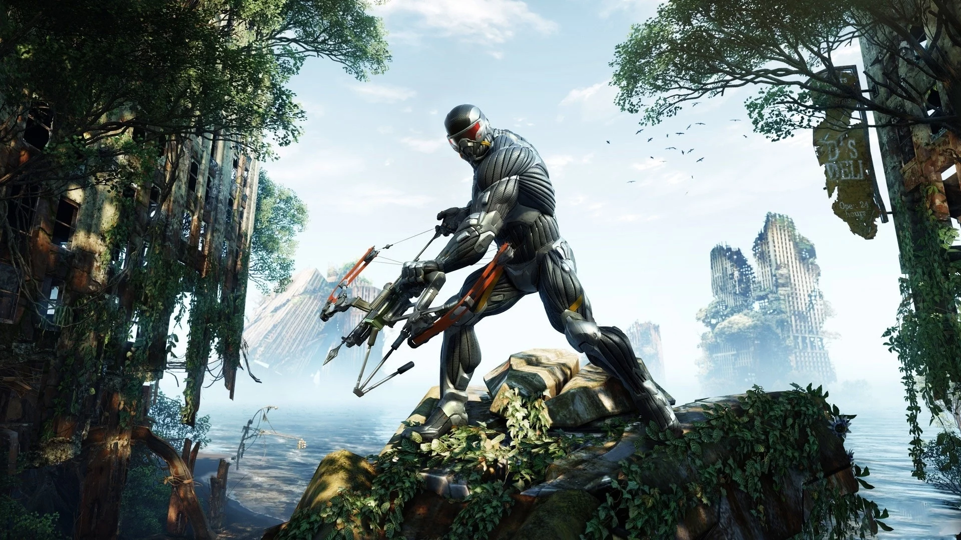 crysis 3, апокалипсис, лук, костюм