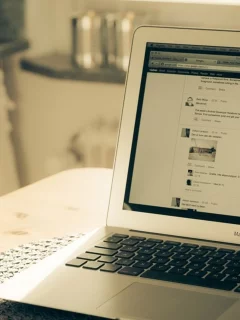 стол, macbook air, apple, чашка, кухня, макбук