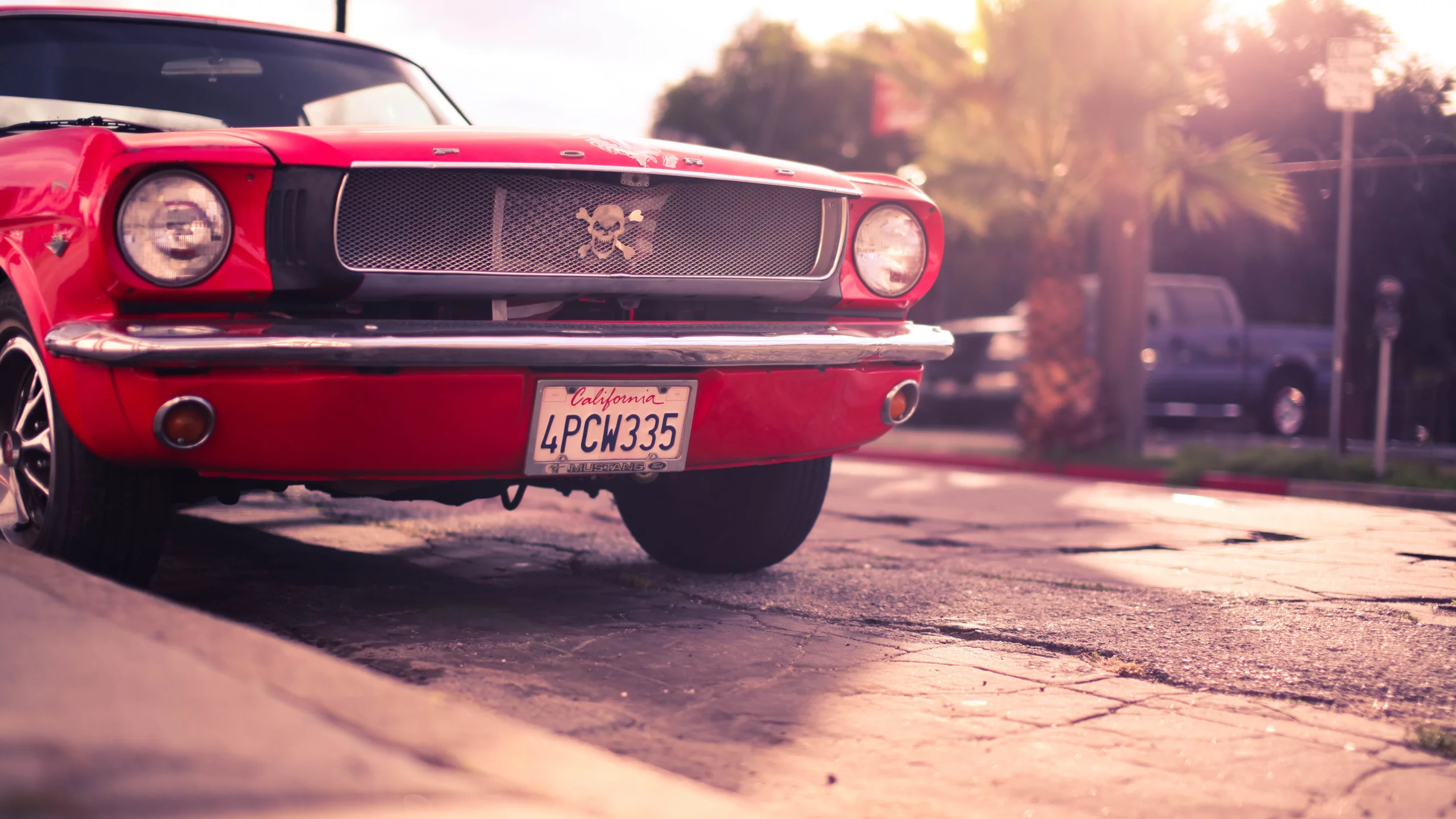 ford, red, mustang