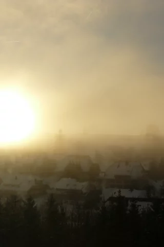 солнце, зима, рассвет