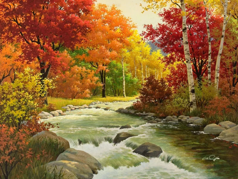 лес, картинка, arthur saron sarnoff, природа