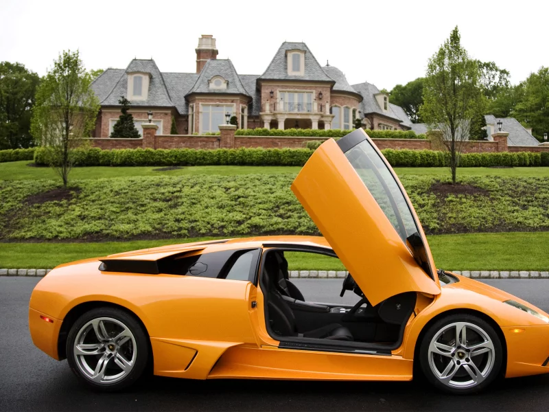 ламборгини, жёлтый, murcielago, lamborghini