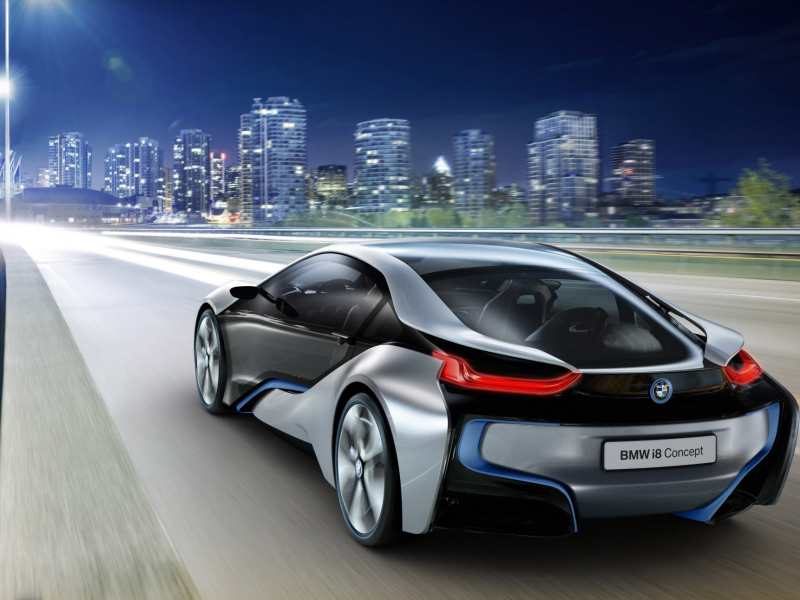 скорость, i8, ночь, bmw, concept