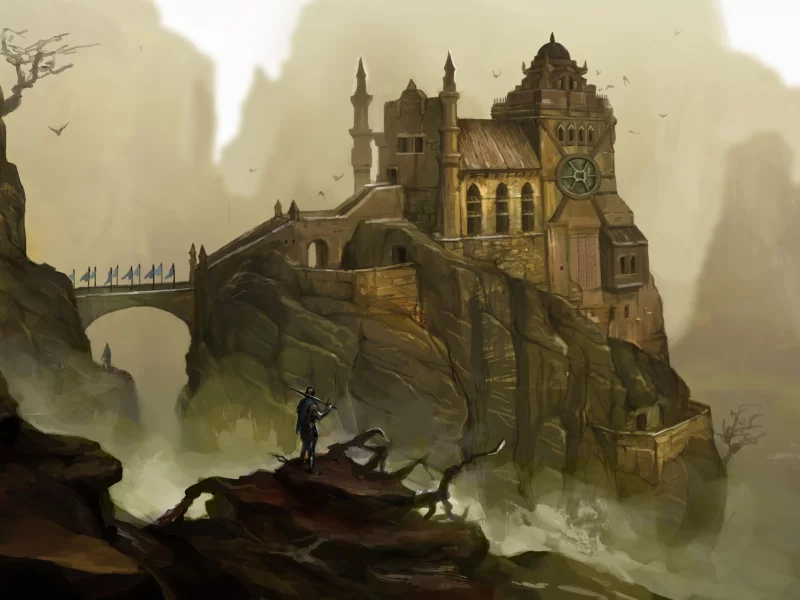 крепость, арт, замок, скалы, dunechampion