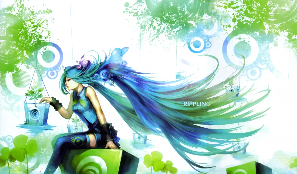 аниме, vocaloid, вокалоид , hatsune miku, девушка