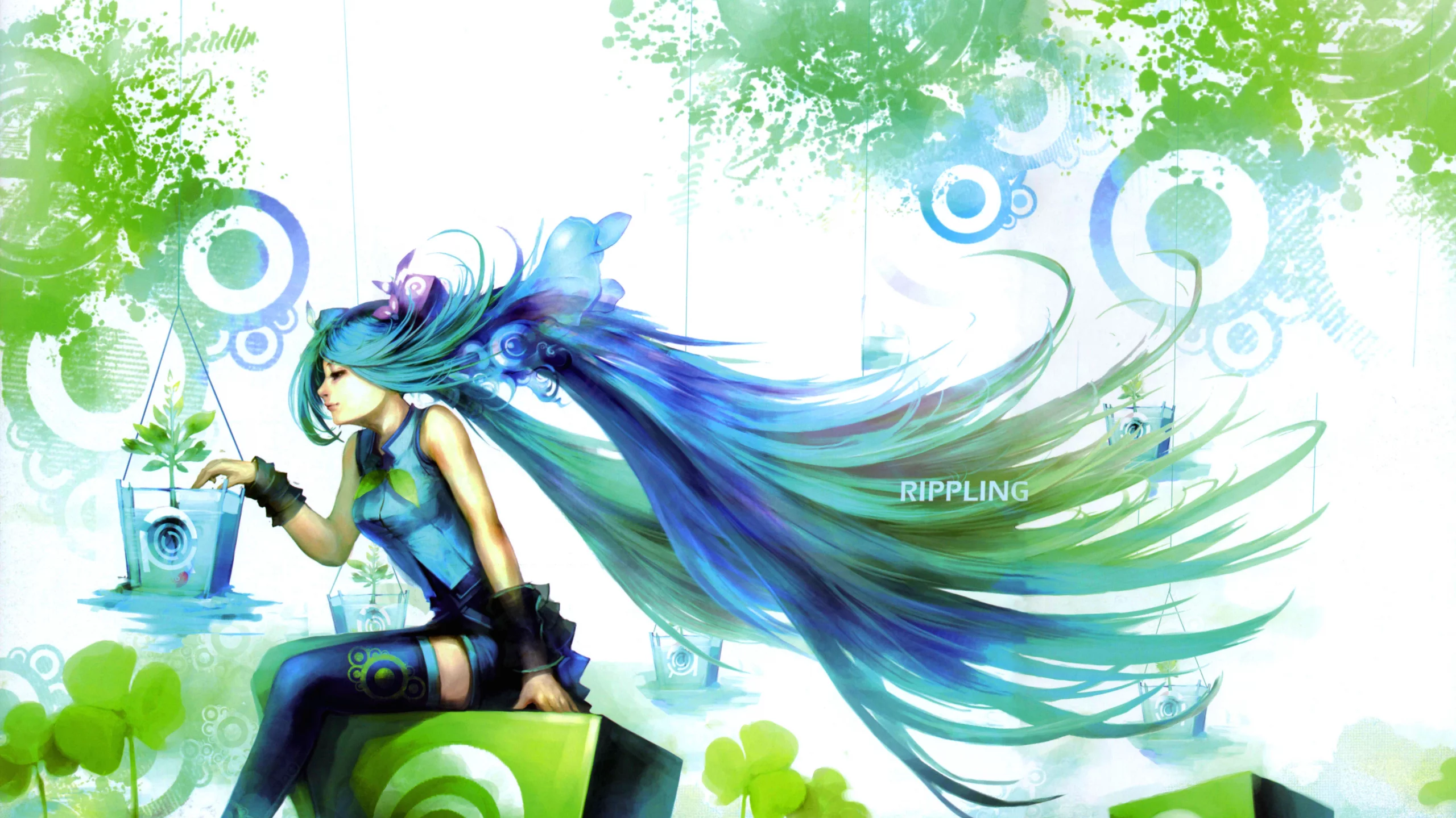 аниме, vocaloid, вокалоид , hatsune miku, девушка