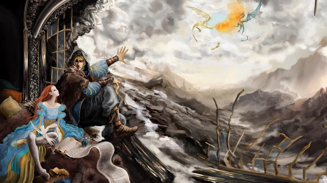 dovahkiin and his cronicler, tes 5, the elder scrolls v: skyrim
