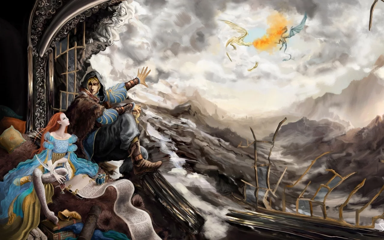 dovahkiin and his cronicler, tes 5, the elder scrolls v: skyrim