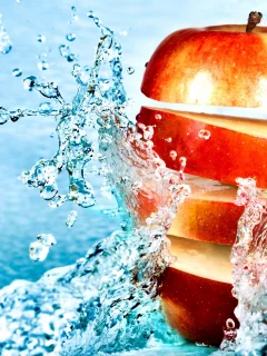 fruit, порезанное, apple, фрукт, яблоко