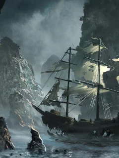 the flying dutchman, ghost ship approaching, matchack, michal matczak